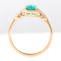 1.36 Ct Oval Mixed Cut Natural Emerald 14K Gold Ring