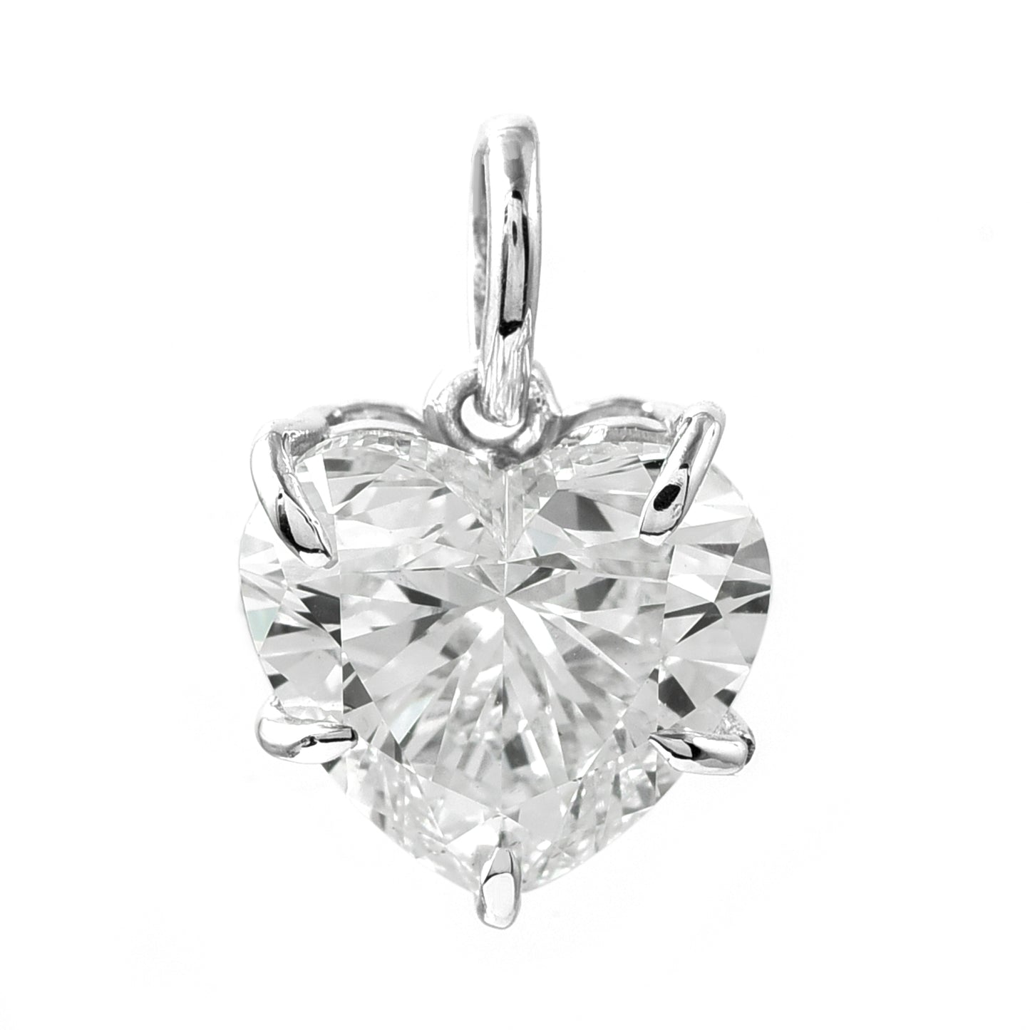 3.06 Ct Heart Brilliant Lab Grown Diamond 950 Platinum Pendant
