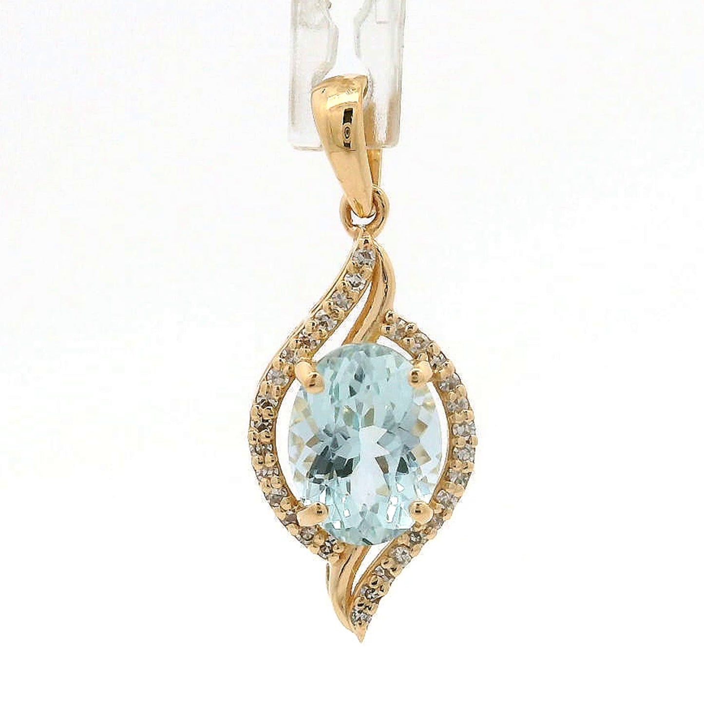 1.50 Ct Oval Aquamarine 14K Gold Pendant