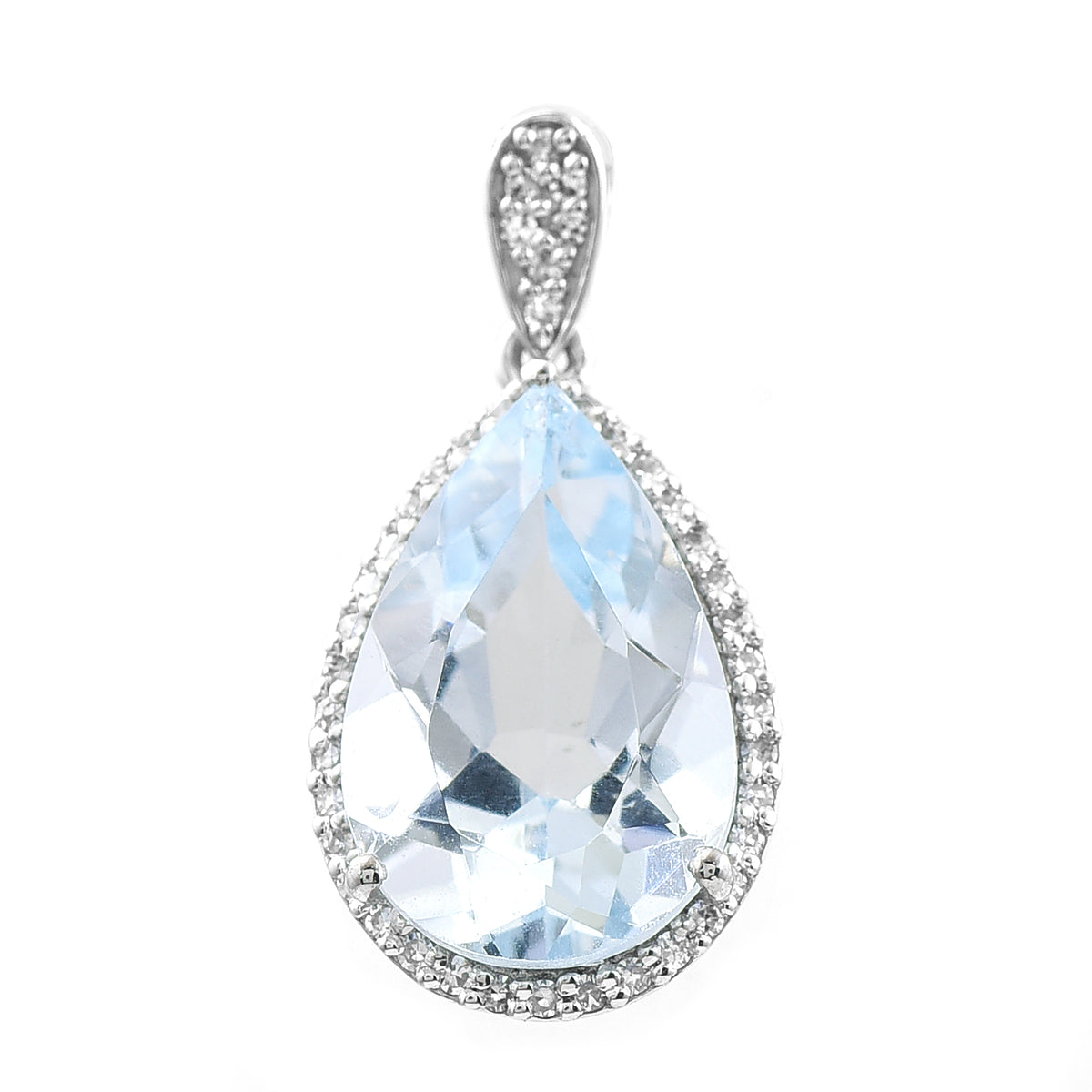 3.95 Ct Pear Mixed Cut Natural Aquamarine 950 Platinum Pendant