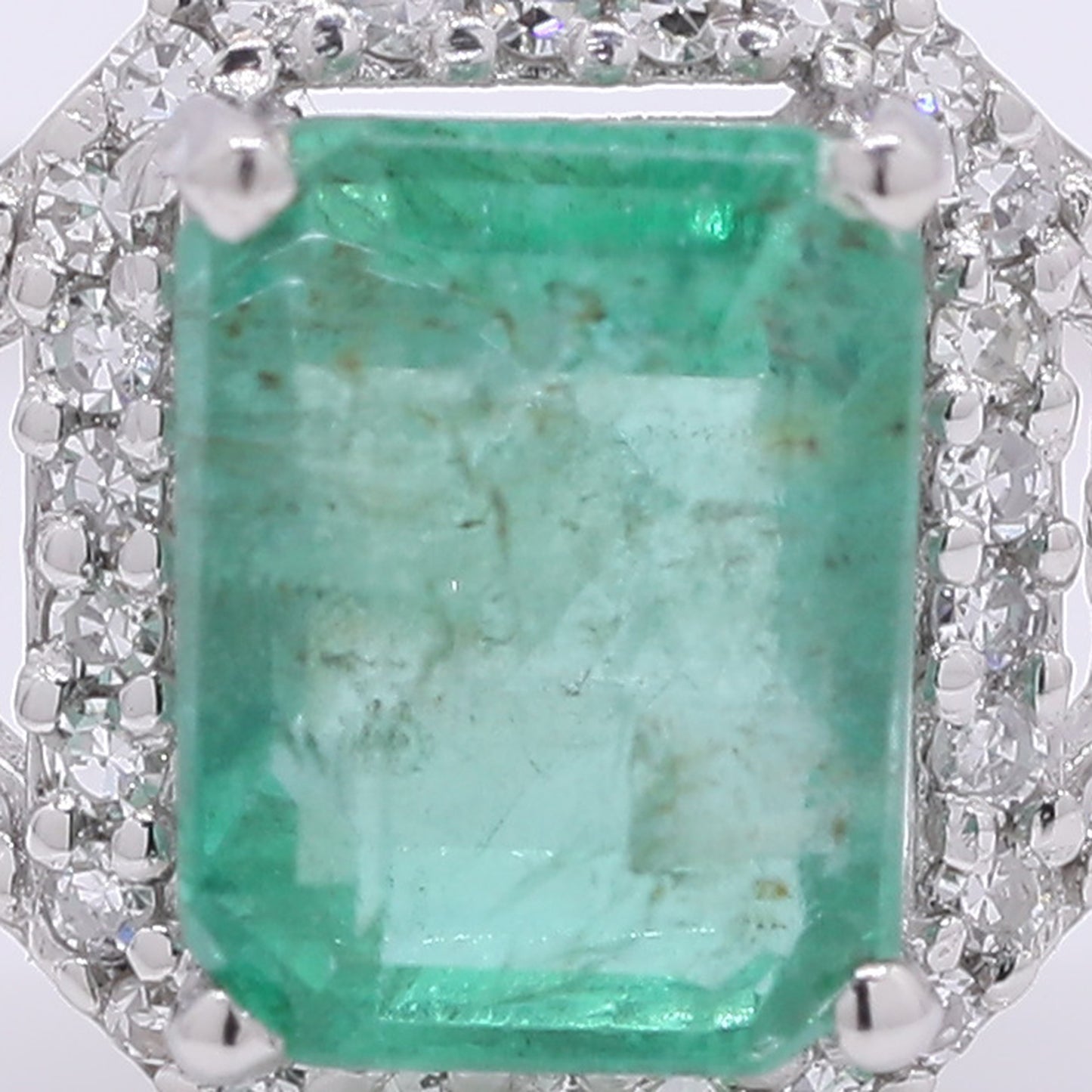 1.28 Ct Octagon Step Cut Natural Emerald 950 Platinum Ring