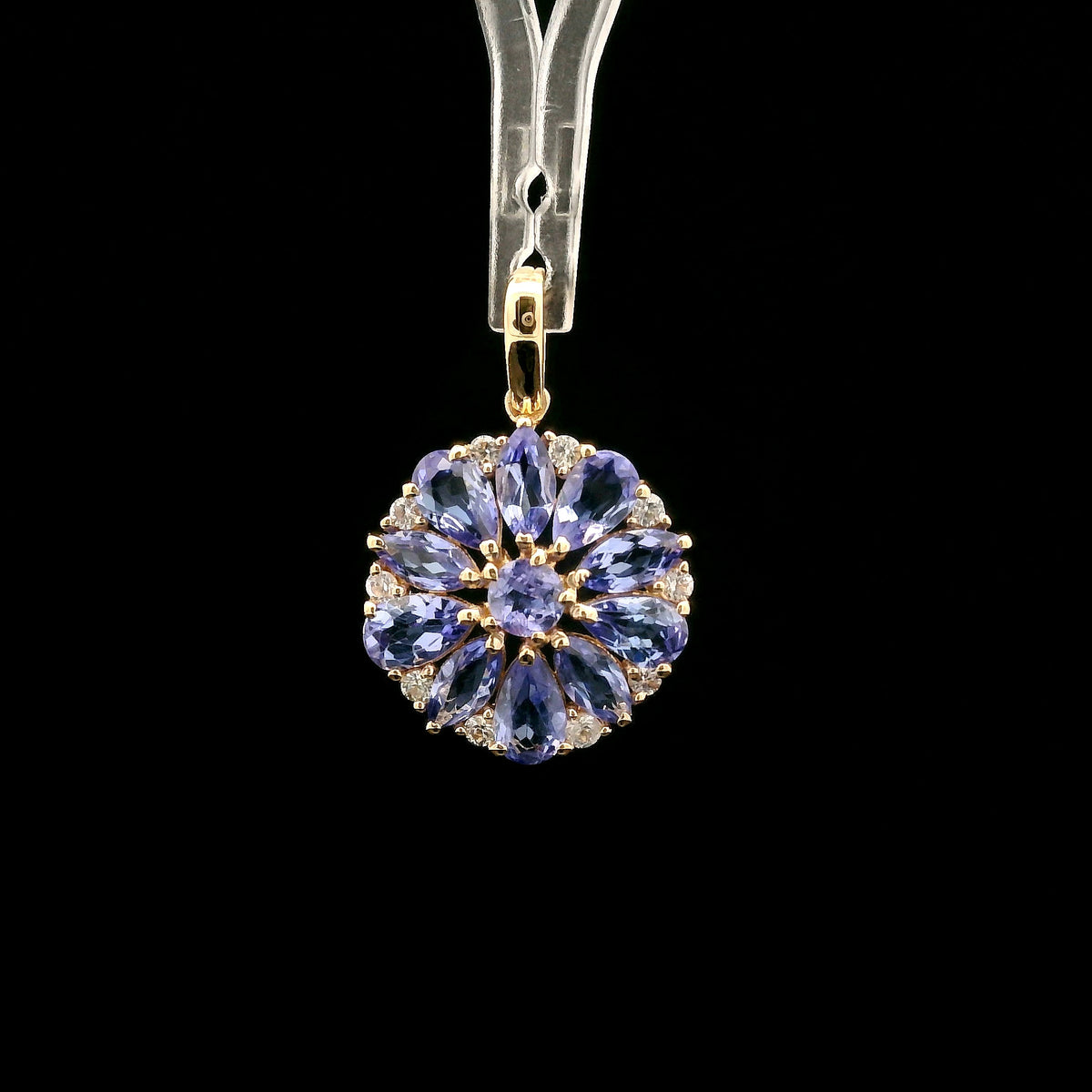 1.97 Ct Pear Tanzanite 14K Gold Pendant