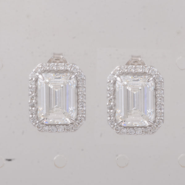 6.41 Carats Lab Grown Diamond 14K Gold Earrings