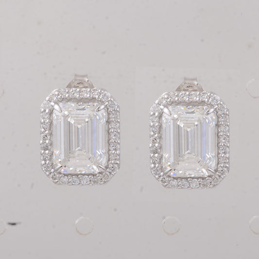 6.41 Carats Lab Grown Diamond 14K Gold Earrings