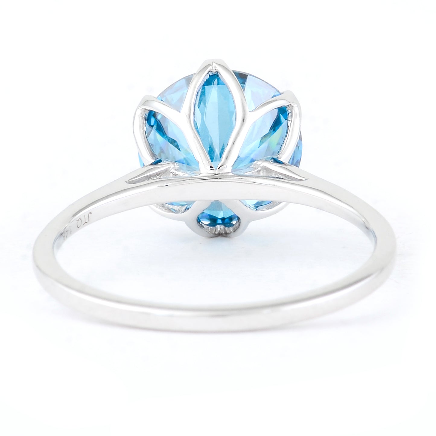 3.00 Carats Blue Lab Grown Diamond 14K Gold Ring