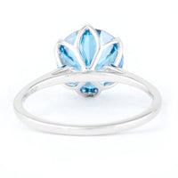 3.00 Carats Blue Lab Grown Diamond 14K Gold Ring