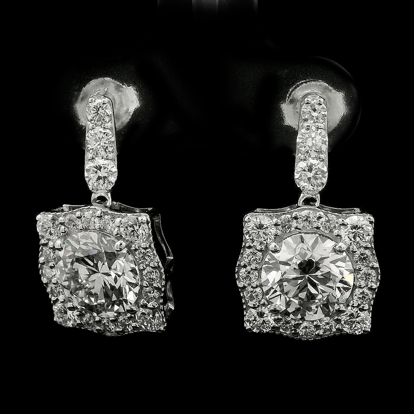 4.18 Carats Lab Grown Diamond 14K Gold Earrings