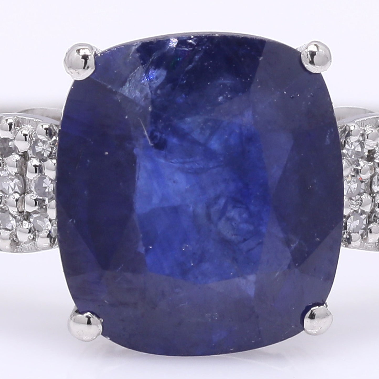 2.50 Ct Cushion Mixed Cut Natural Sapphire 950 Platinum Ring