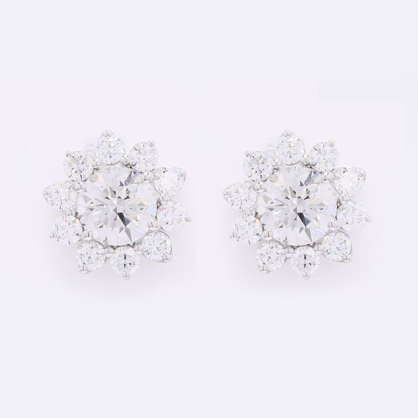 3.70 Carats Lab Grown Diamond 14K Gold Earrings