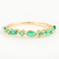 0.79 Ct Pear Emerald 14K Gold Ring