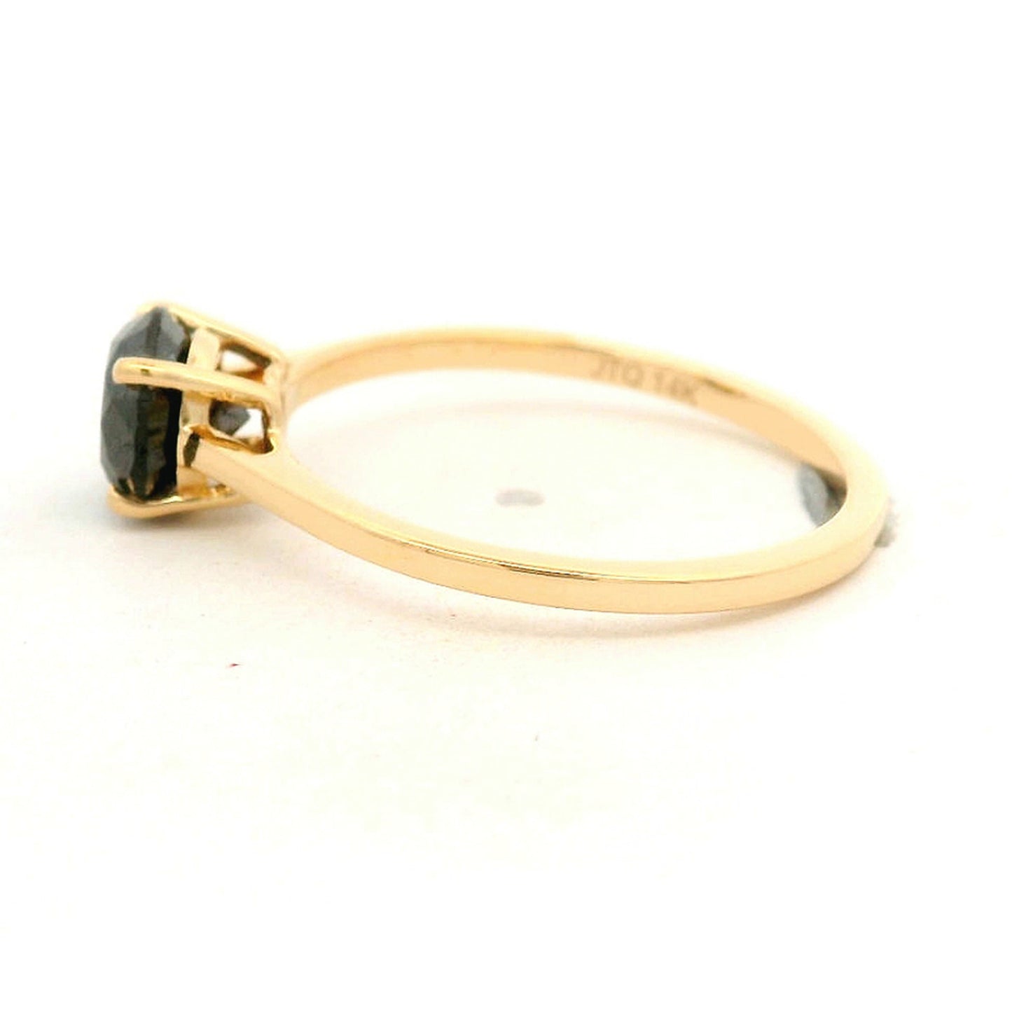 1.14 Ct Round Black Diamond 14K Gold Ring