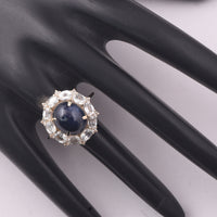 9.68 Ct Oval Sapphire 9K Gold Ring