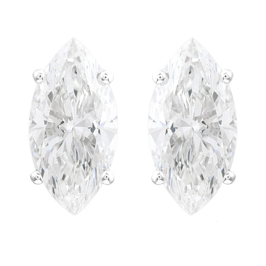3.02 Carats Lab Grown Diamond 14K Gold Earrings