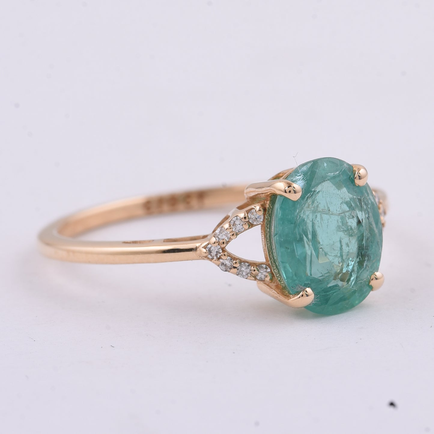 1.64 Ct Oval Natural Emerald 14K Gold Ring
