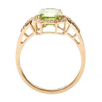 2.41 Ct Octagon Natural Eridot 14K Gold Ring