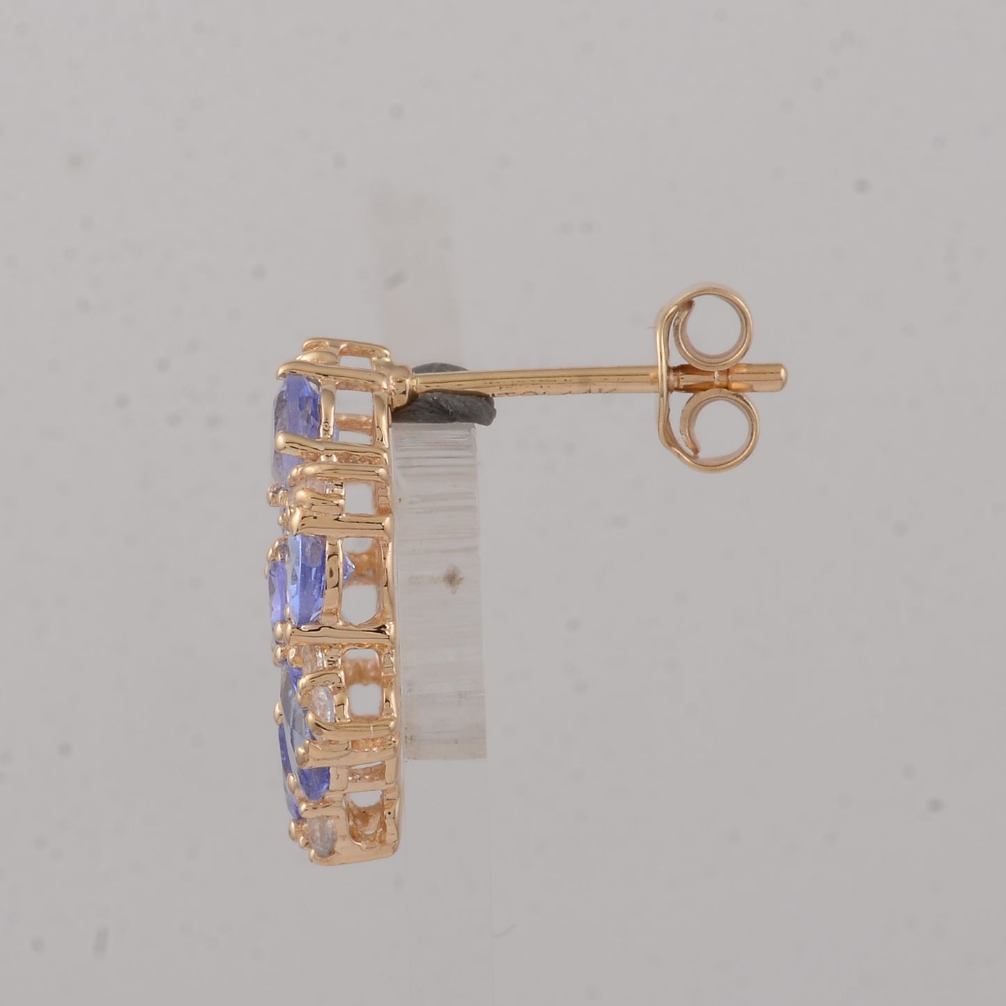 2.96 Ct Round Tanzanite 14K Gold Earrings