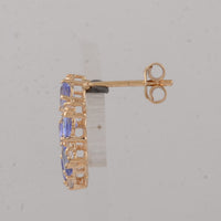 2.96 Ct Round Tanzanite 14K Gold Earrings