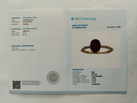 1.54 Ct Oval Mixed Cut Natural Ruby 14K Gold Ring