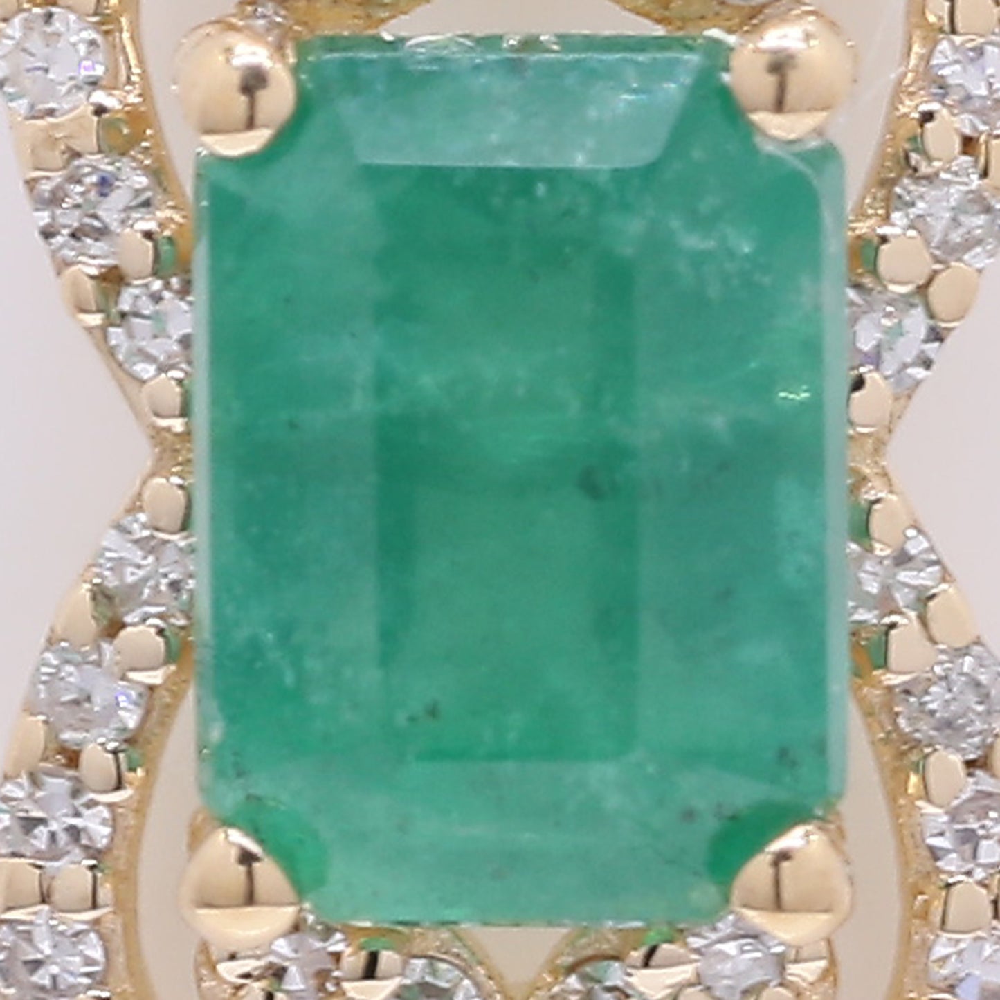 1.28 Ct Octagon Step Cut Natural Emerald 14K Gold Pendant