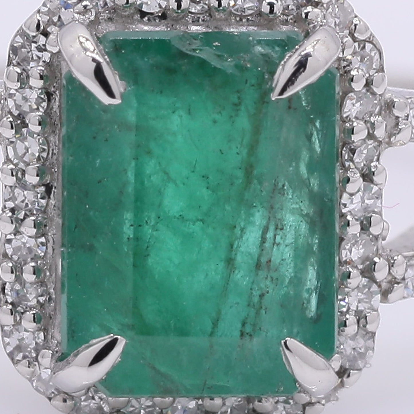 1.83 Ct Octagon Step Cut Natural Emerald 950 Platinum Ring