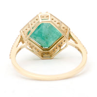 3.26 Ct Octagon Natural Emerald 14K Gold Ring