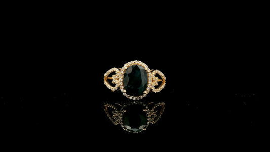 1.98 Ct Oval Natural Sapphire 14K Gold Ring