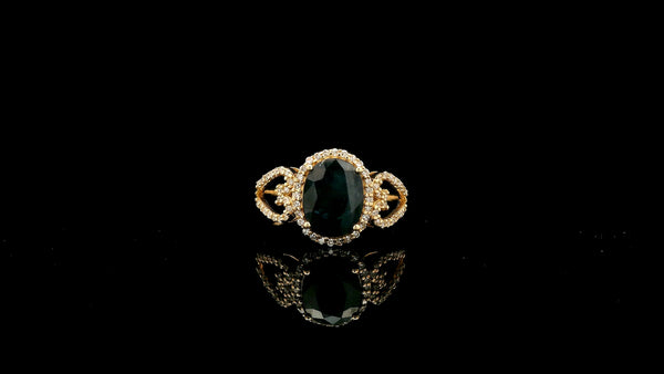 1.98 Ct Oval Natural Sapphire 14K Gold Ring
