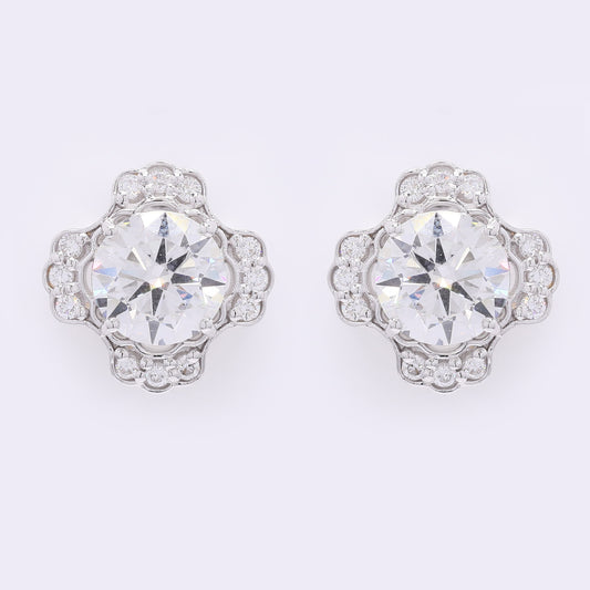 3.46 Carats Lab Grown Diamond 14K Gold Earrings