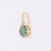 0.62 Ct Round Green Diamond 14K Gold Pendant
