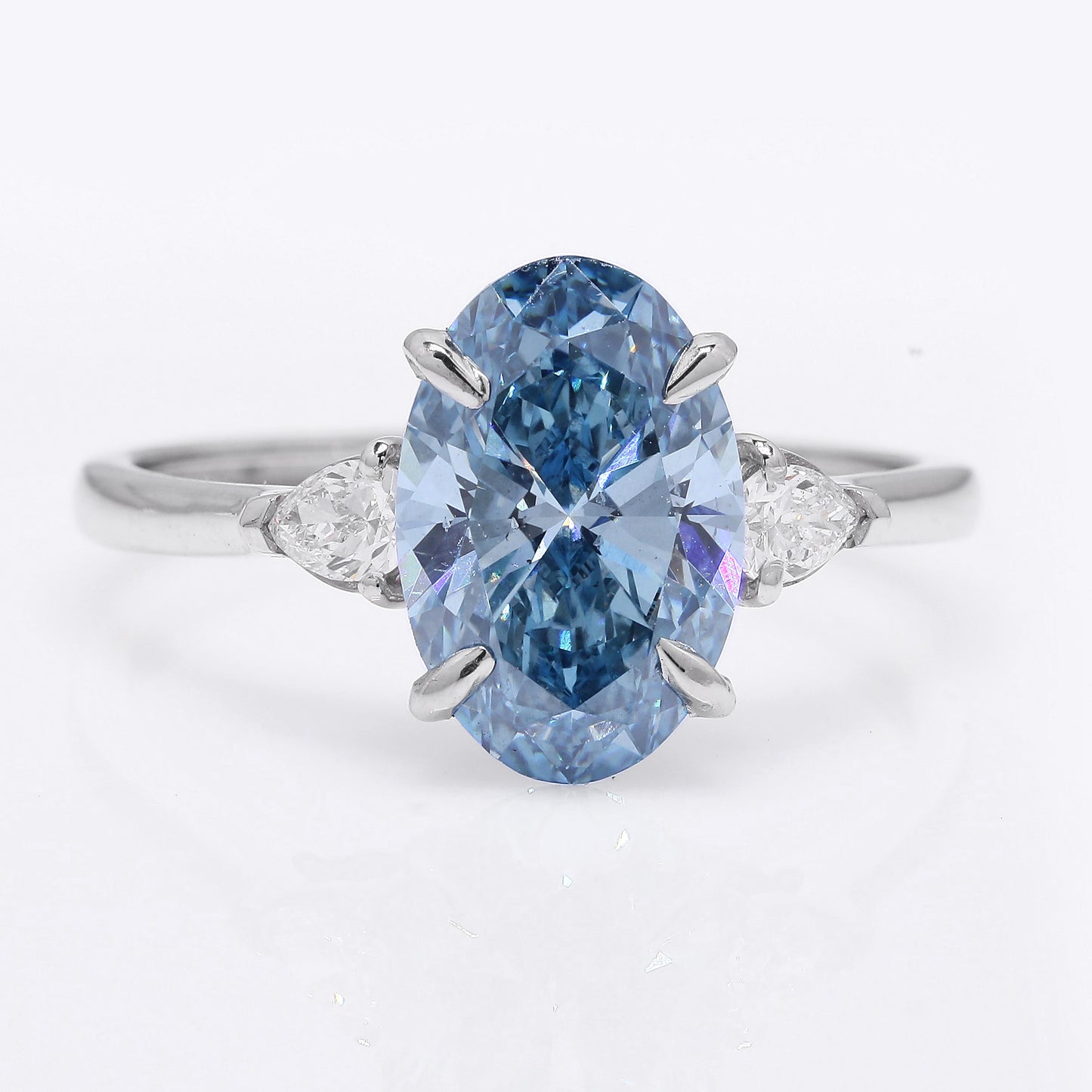 3.05 Ct Oval Brilliant Lab Grown Diamond 950 Platinum Ring