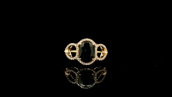 2.30 Ct Oval Natural Sapphire 14K Gold Ring