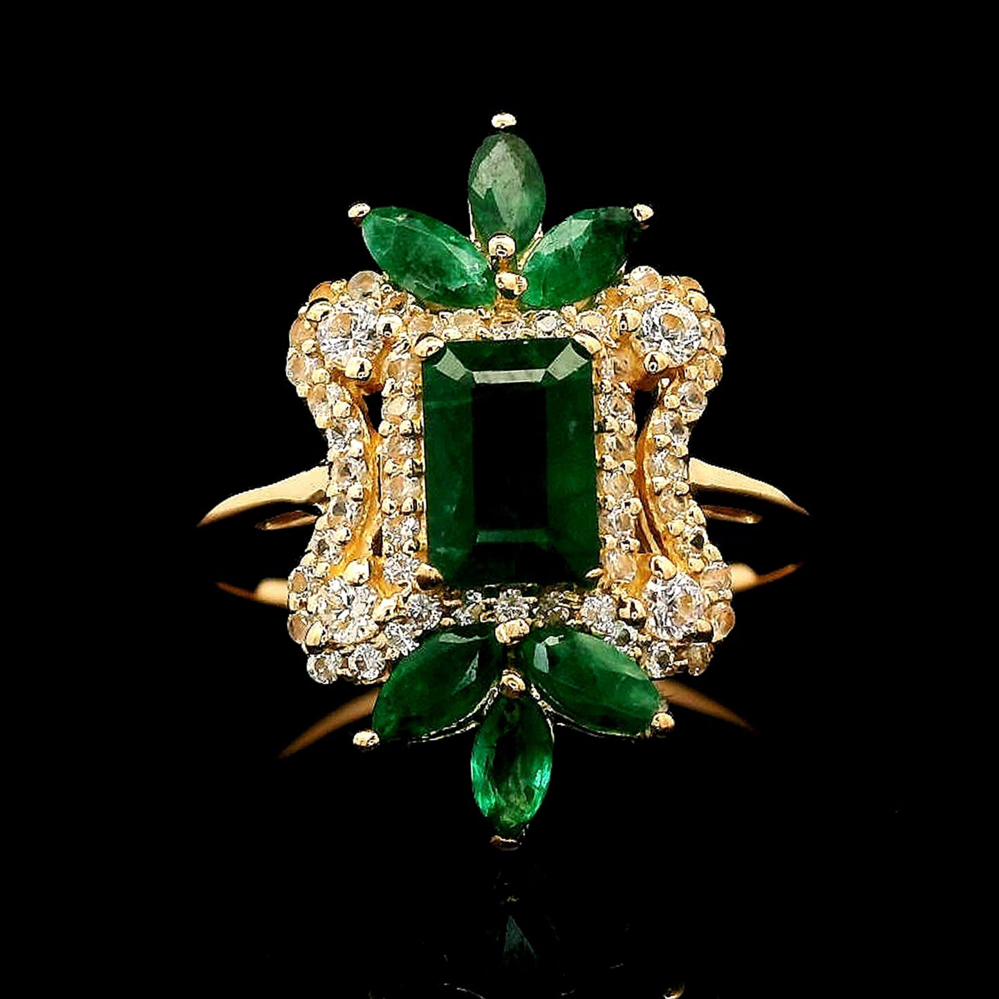 1.42 Ct Octagon Emerald 14K Gold Ring