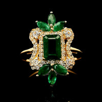 1.42 Ct Octagon Emerald 14K Gold Ring