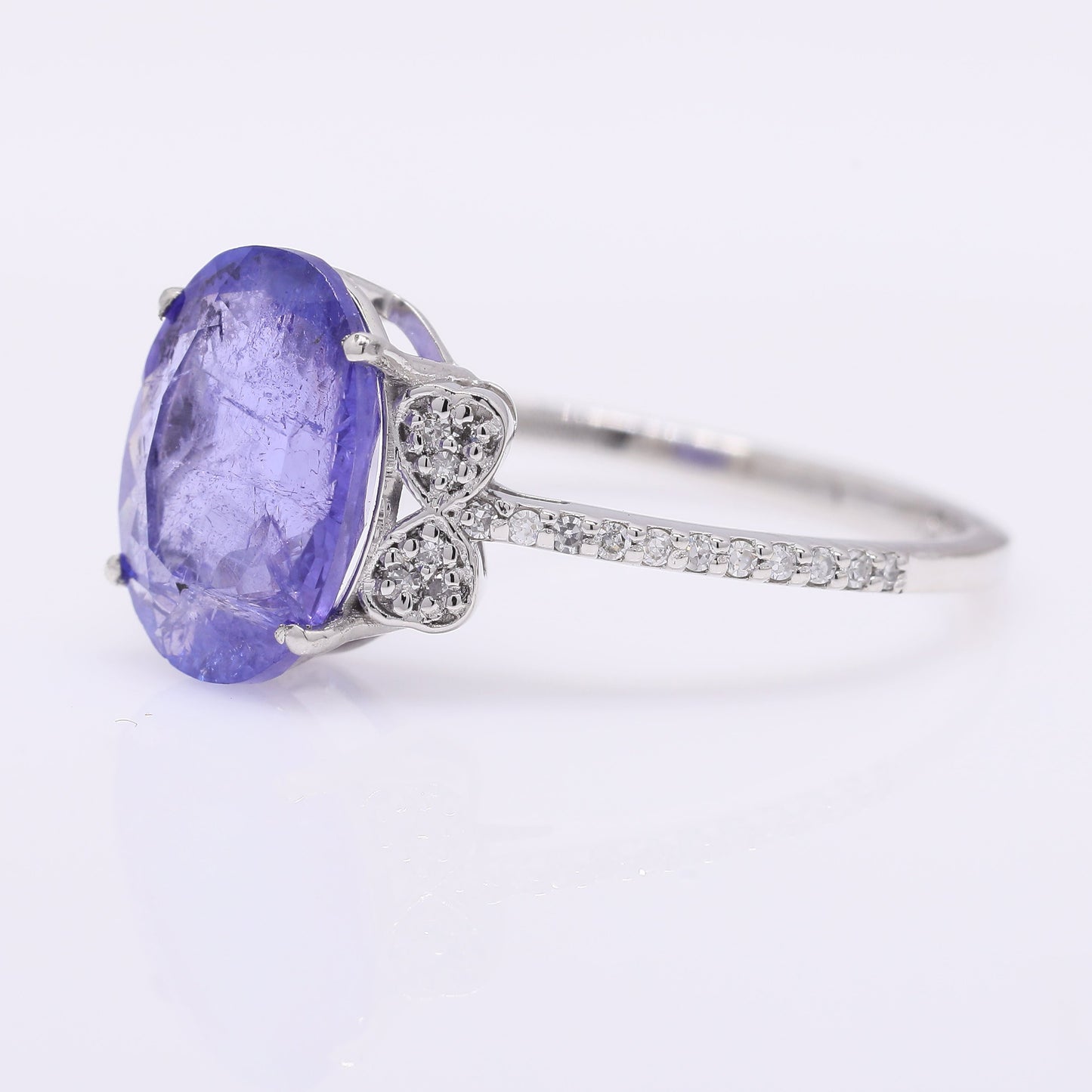 2.98 Ct Oval Mixed Cut Natural Tanzanite 950 Platinum Ring