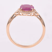 1.60 Ct Oval Mixed Cut Natural Ruby 14K Gold Ring