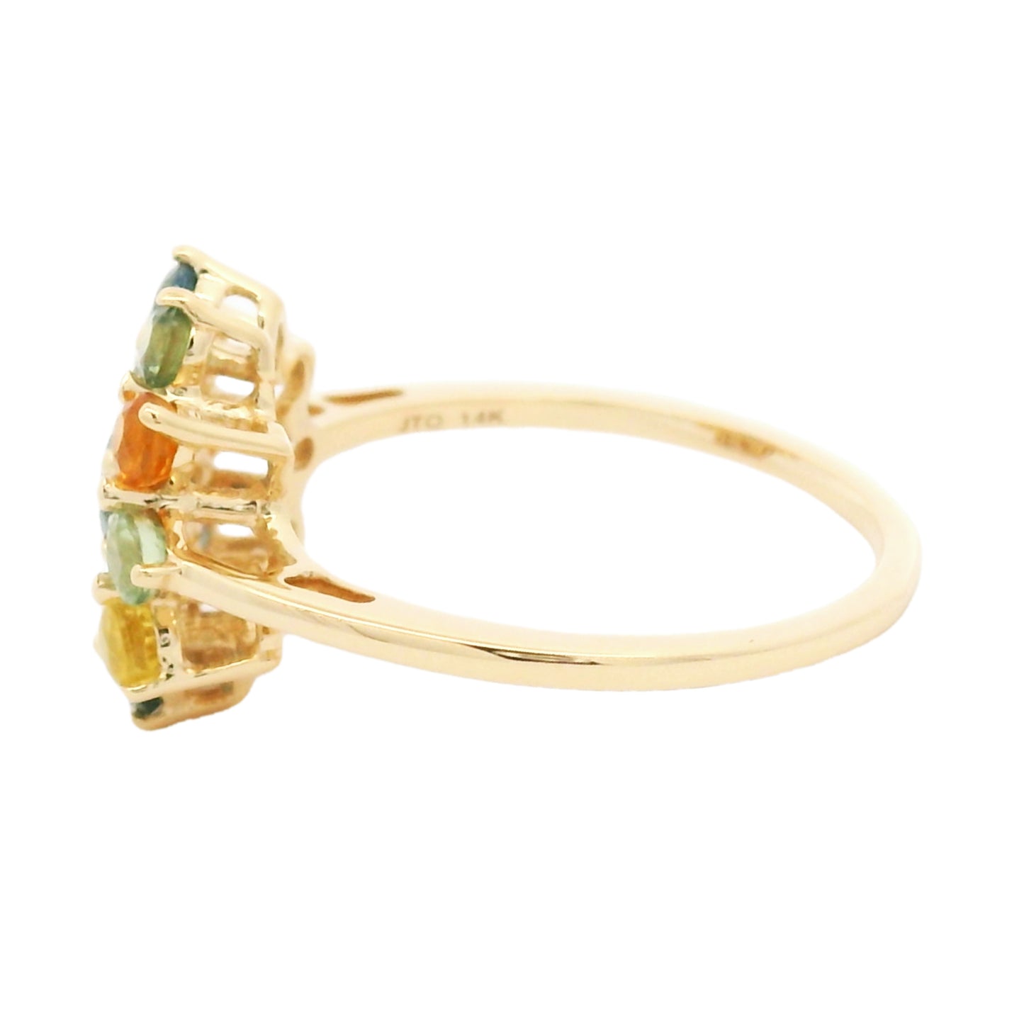 1.60 Ct Round Multi Sapphire 14K Gold Ring