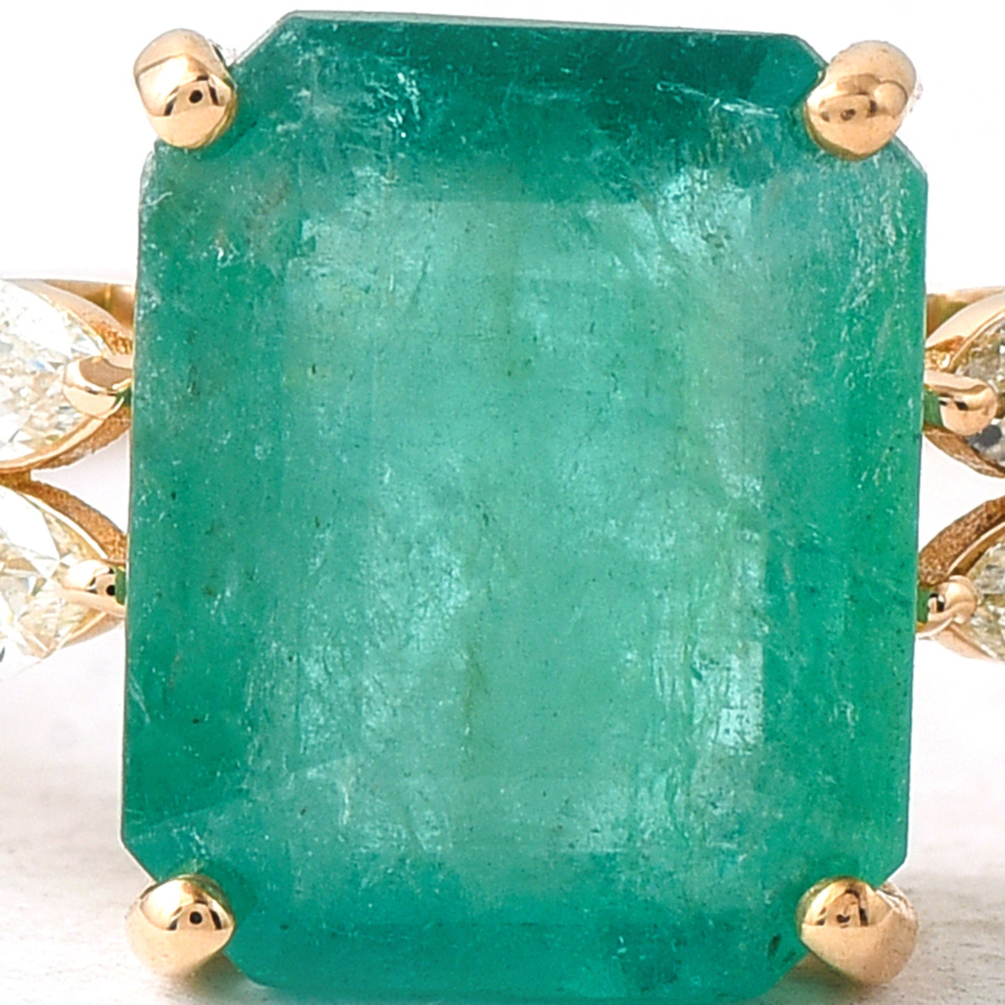 1.76 Ct Octagon Step Cut Natural Emerald 14K Gold Ring