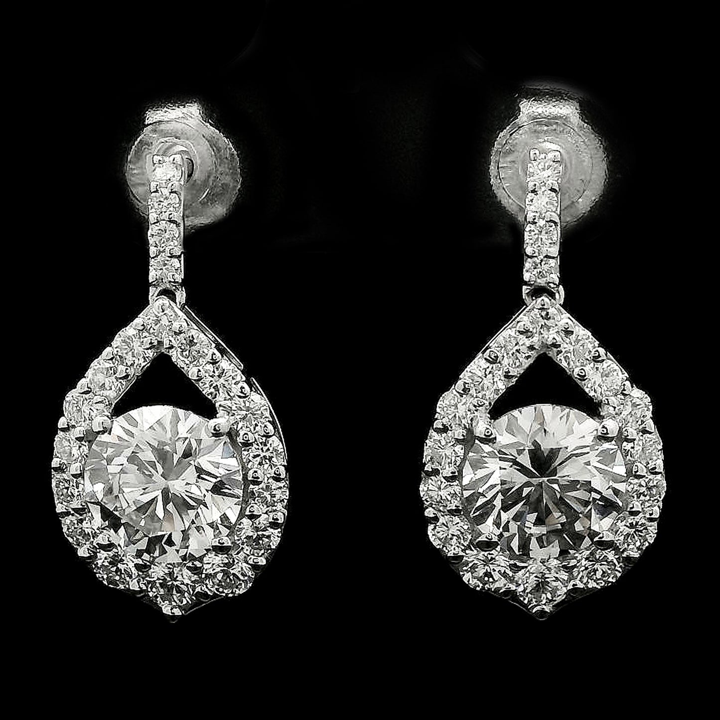 4.12 Carats Lab Grown Diamond 14K Gold Earrings