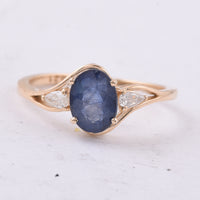 1.70 Ct Oval Natural Sapphire 14K Gold Ring