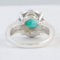2.95 Ct Round Green Topaz 925 Sterling Silver Ring