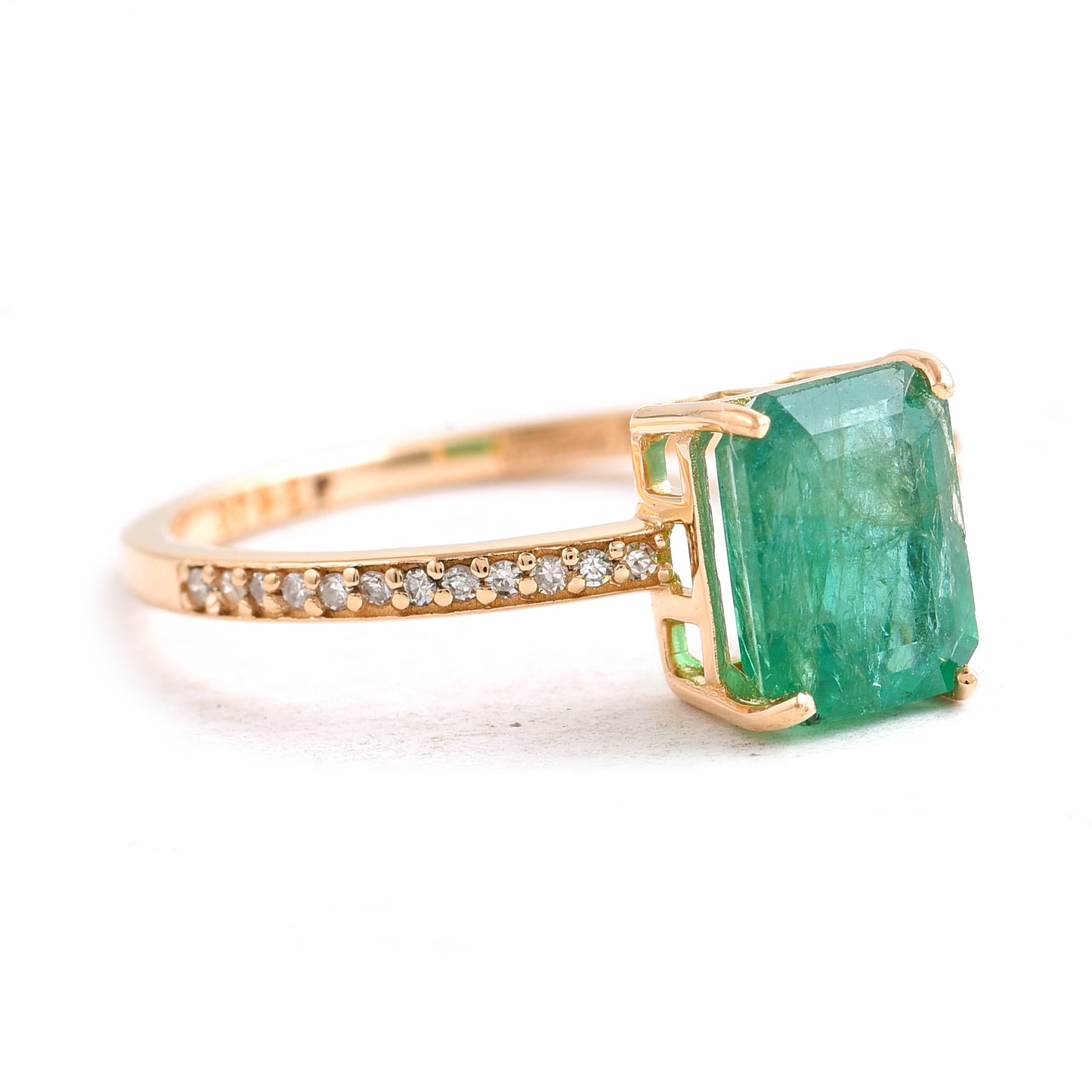 1.76 Ct Octagon Emerald 14K Gold Ring