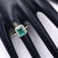 2.33 Ct Octagon Step Cut Natural Emerald 14K Gold Ring