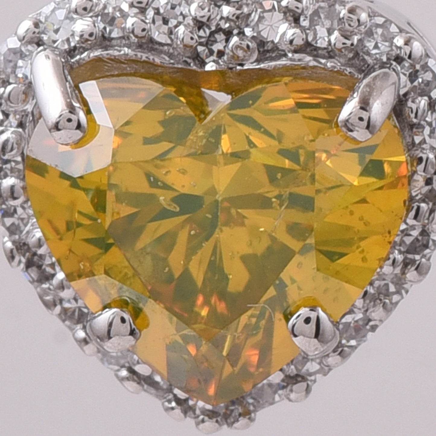 1.10 Ct Heart Yellow Diamond 950 Platinum Pendant
