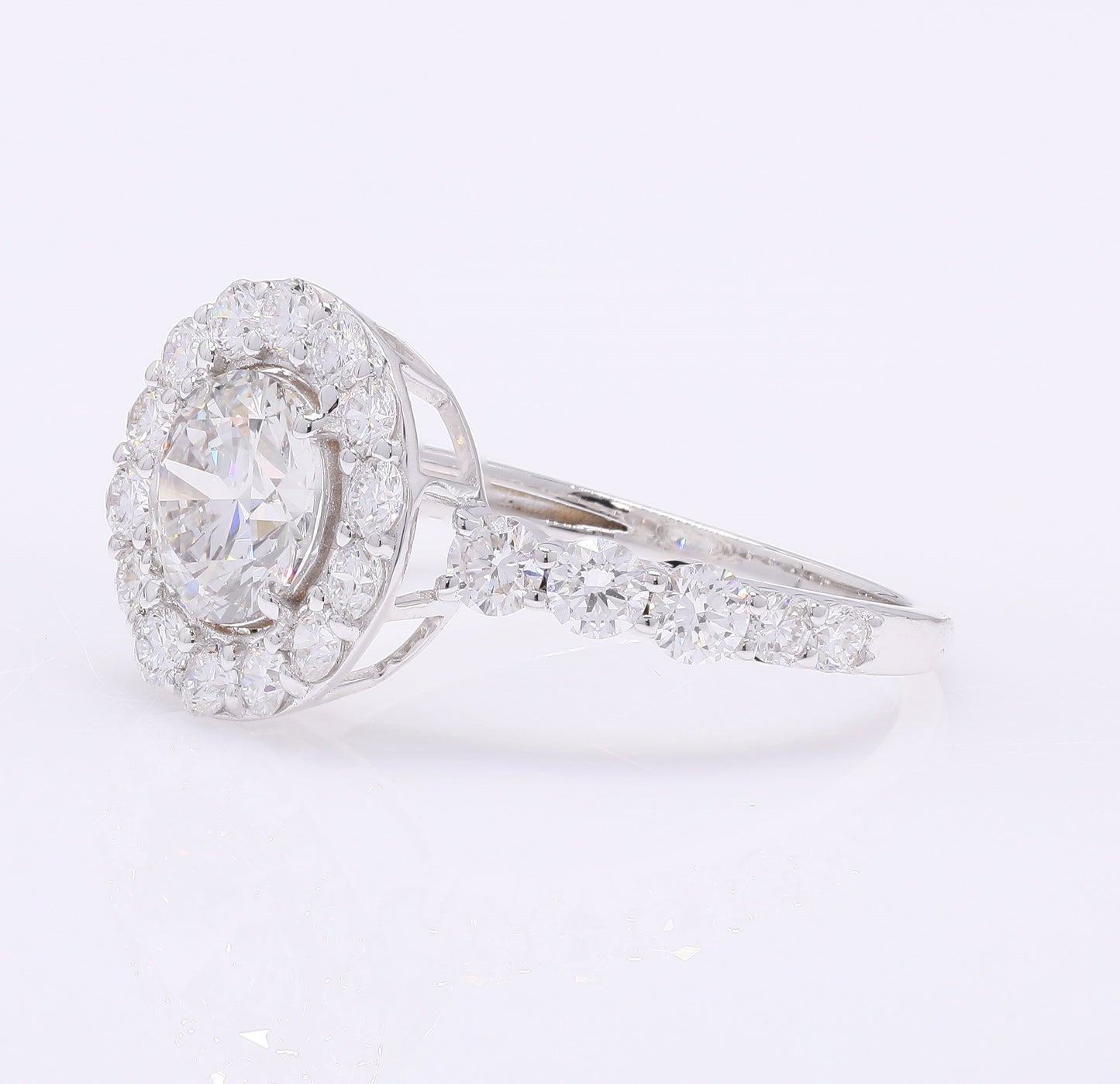 2.10 Carats Lab Grown Diamond 14K Gold Ring