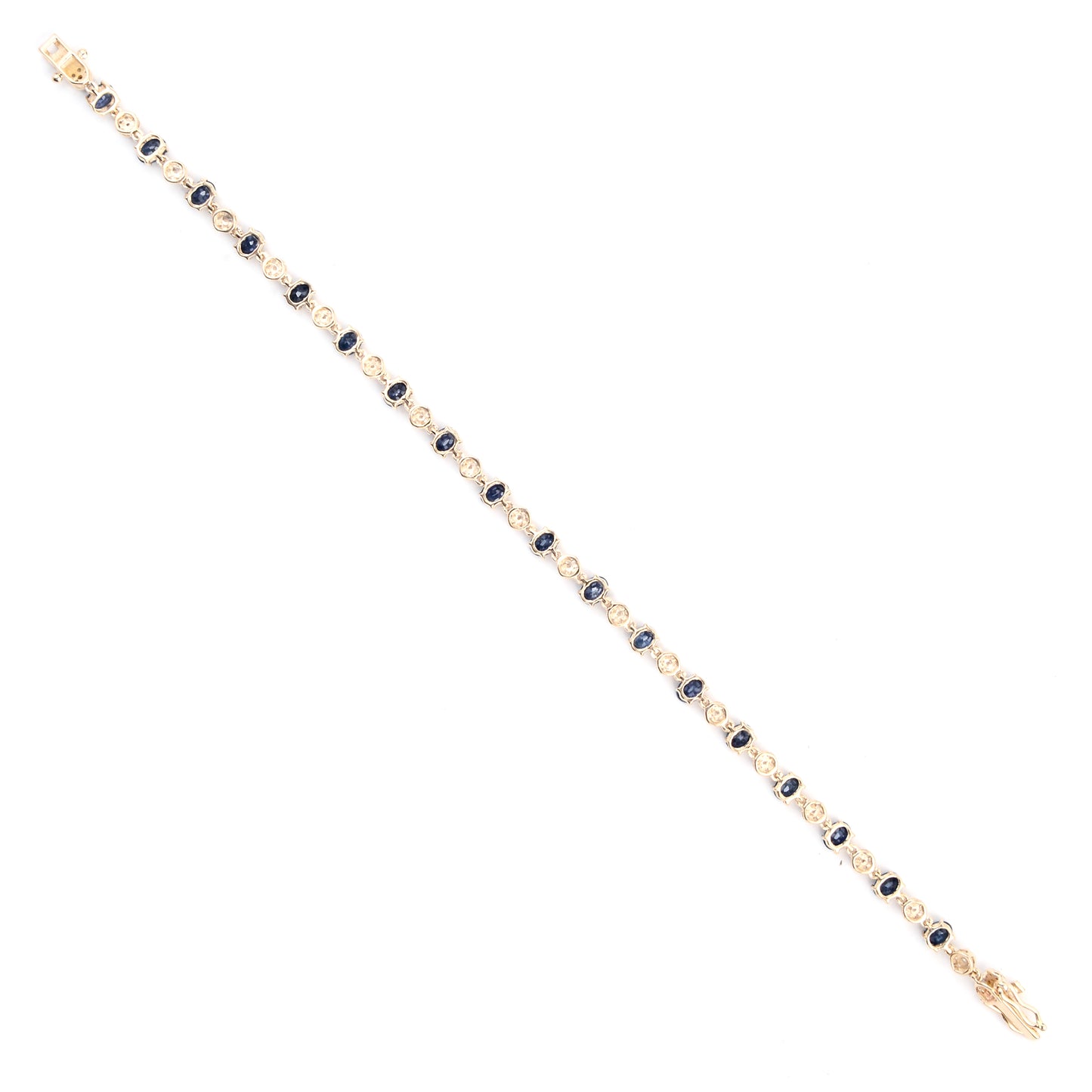 4.45 Ct Oval Sapphire 14K Gold Bracelet