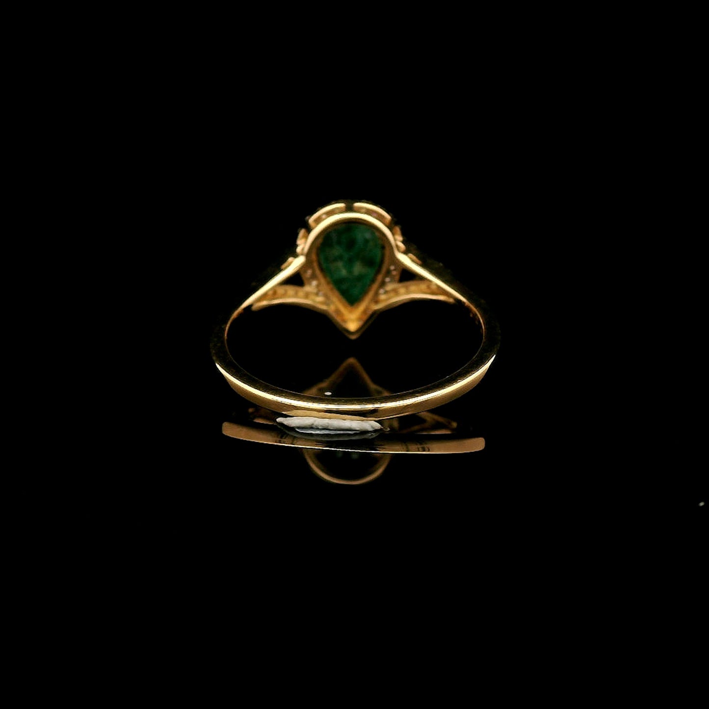 1.01 Ct Pear Mixed Cut Natural Emerald 14K Gold Ring