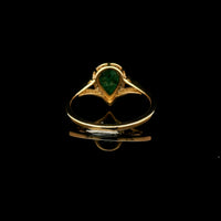 1.01 Ct Pear Mixed Cut Natural Emerald 14K Gold Ring