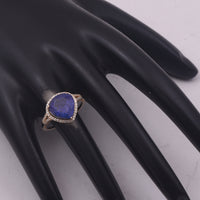 4.93 Ct Pear Mixed Cut Natural Tanzanite 14K Gold Ring