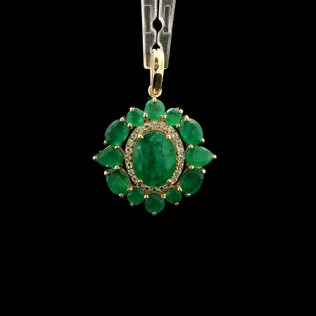 2.32 Ct Oval Emerald 14K Gold Pendant