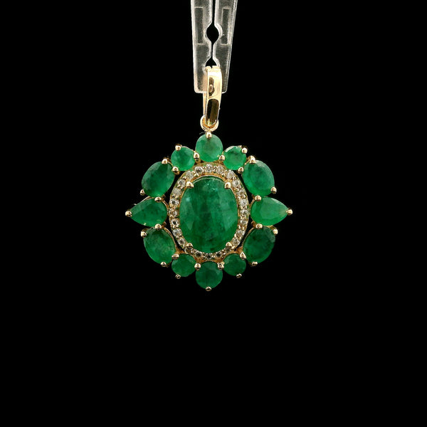 2.32 Ct Oval Emerald 14K Gold Pendant